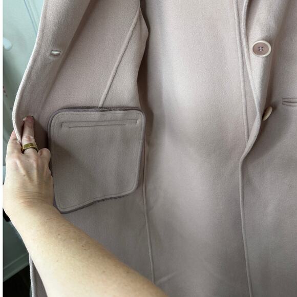 TSE 100% Cashmere Pale Pink Button Front Notch Collar Pockets 8 - Picture 11 of 14